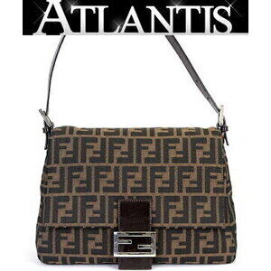Fendi Mamma Bucket shoulder bag Zucca canvas leather brown